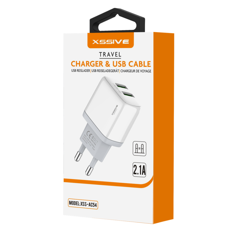 Chargeur de Voyage Duo USB 2.1A XSSIVE XSS-AC54 - Blanc — Accessoire · Smarty Paris 18e